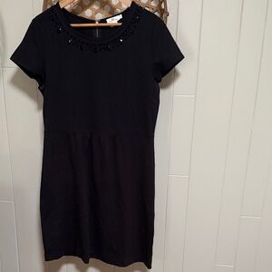 Vineyard Vines Women’s Beaded Black (S) Short Sleeve Cotton Dress